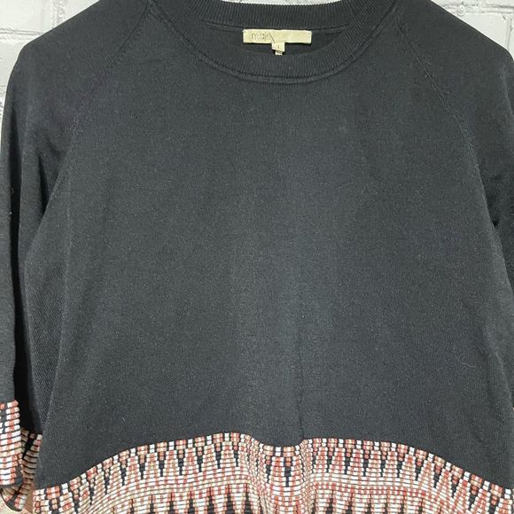 Maje Black Zig Zag Trim Sweater S/M - Picture 15 of 16